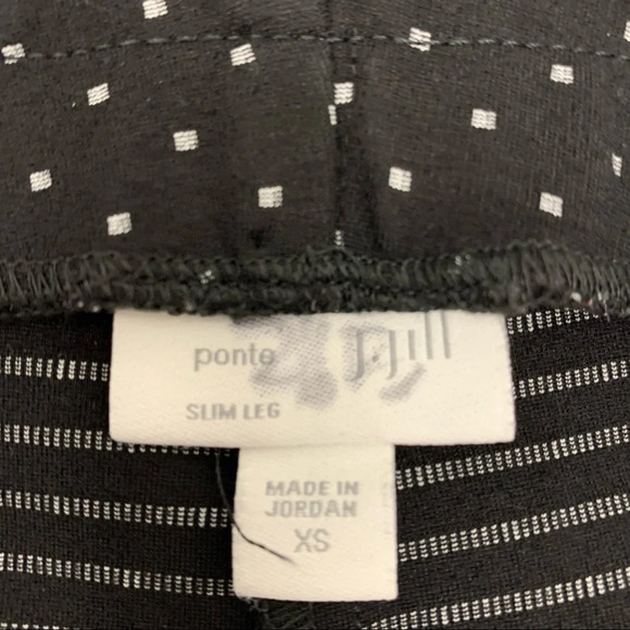 J Jill Slim Leg Ponte Pants Woman XS Pull On Black Polka Dots Stretch Comfort - Picture 6 of 13